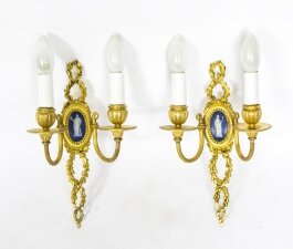 Antique pair Ormolu Jasperware 2 branch wall lights sconces | Ref. no. 07670 | Regent Antiques