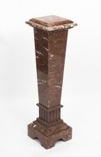 Vintage Rouge Italian Marble Tuscan Column Pedestal | Ref. no. 07808 | Regent Antiques