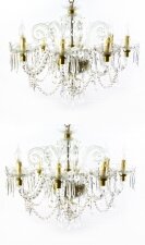 Superb Pair of Vintage Venetian 8 Light Crystal Chandeliers | Ref. no. 07821 | Regent Antiques