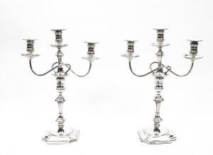 Antique Pair Victorian Sterling Silver 3 Light Candelabra  1896 | Ref. no. 07824 | Regent Antiques