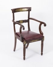 Antique Regency Brass Marquetry Elbow chair armchair C1815 | Ref. no. 07953 | Regent Antiques