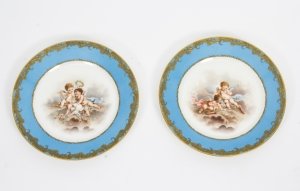 Antique Pair Sevres Cabinet Plates Chateau Les Tuileries | Ref. no. 07963 | Regent Antiques
