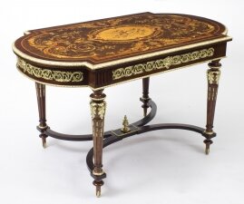 Antique French Ormolu Mounted Marquetry Bureau Plat 