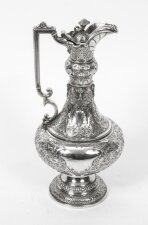 Antique Victorian Silver Armada Claret Jug  Ewer Sheffield 1874 | Ref. no. 08038 | Regent Antiques