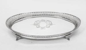 Antique Victorian Oval Silver Plated Tray by Elkington C1880 | Ref. no. 08039 | Regent Antiques