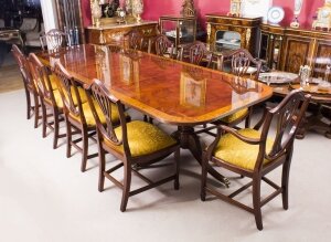 Flame Mahogany 10ft Regency Style Dining Table & 10 Chairs | Ref. no. 08055a | Regent Antiques