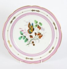 Antique French Pink Porcelain Cabinet Plate c1880