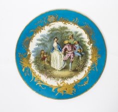 Antique 15inch diam Sevres Bleu Celeste Porcelain Plaque c.1880 | Ref. no. 08063 | Regent Antiques