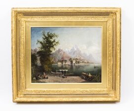 Antique Oil Painting  Isola San Giuliano di Orta by John Bell 1876 | Ref. no. 08112 | Regent Antiques