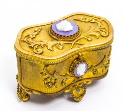 Antique French Gilt Bronze Jewellery Casket with Cameos c.1860 | Ref. no. 08123 | Regent Antiques