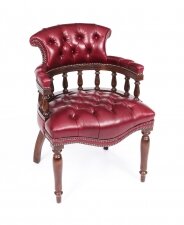 Bespoke English Hand Made Leather Captains Desk Chair Gamay