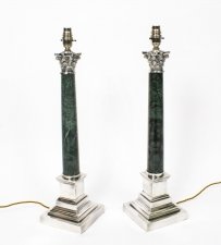 silver plate Corinthian column table lamps | Ref. no. 08133 | Regent Antiques