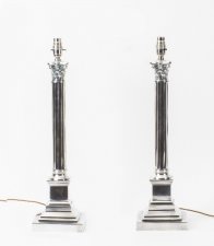 silver plated table lamps | Ref. no. 08135 | Regent Antiques