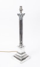 Superb Silver Plated Corinthian Column Table Lamp | Ref. no. 08135a | Regent Antiques