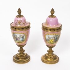 Antique Pair Sevres Pink Porcelain Urns c.1880 | Ref. no. 08142 | Regent Antiques
