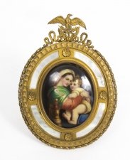 Antique Ormolu Mother Pearl  Framed Porcalain Plaque Madonna 19thC | Ref. no. 08144 | Regent Antiques