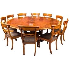 Theodore Alexander 7ft diameter Flame Mahogany Jupe Dining Table & 10 chairs | Ref. no. 08166a | Regent Antiques
