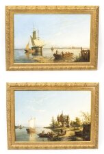 Antique Pair Oil Paintings "Zonnenbergh on the Spaarn" W R Dommersen 1889 | Ref. no. 08192 | Regent Antiques