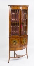 Antique English Edwardian Satinwood Corner Display Cabinet c.1890 | Ref. no. 08217 | Regent Antiques