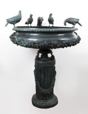 Vintage Large Bronze Urn Garden Fountain Bird Bath Jardiniere 20th C