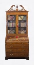 Antique English Victorian Mahogany Bureau Bookcase C1860