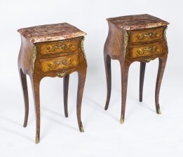 Antique Pair French Kingwood & Marquetry Bedside Cabinets c1900 | Ref. no. 08303 | Regent Antiques