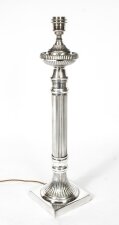 Superb Silver Plated Fluted Column Table Lamp | Ref. no. 08329a | Regent Antiques