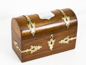 Antique Walnut Brass Mounted Stationery Box c1860 | Ref. no. 08377 | Regent Antiques