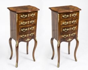 Antique Pair French Burr Walnut Bedside Cabinets c1870 | Ref. no. 08382 | Regent Antiques