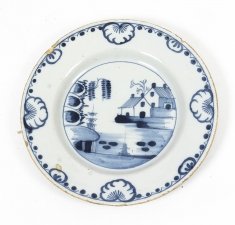Antique English Delft Blue and White Decorated Plate 18th Century | Ref. no. 08401a | Regent Antiques