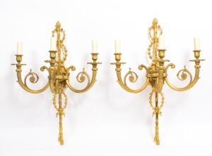 Vintage Pair of French Neo-Classical Style Ormolu Wall Lights C1920 | Ref. no. 08414a | Regent Antiques