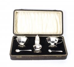 S Blanckensee & Sons Ltd | Antique Art Deco Condiment Set Silver | Ref. no. 08423 | Regent Antiques
