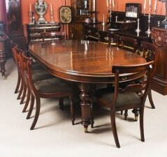 Antique Victorian Oval Dining Table Circa 1860 & 8 Bar Back Dining Chairs | Ref. no. 08426b | Regent Antiques