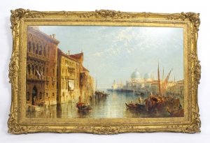 Antique Oil Painting At The Mouth of The Grand Canal Venice J.Vivian | Ref. no. 08456 | Regent Antiques