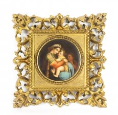 Antique Berlin Plaque "Madonna Della Sedia" Florentine Frame C1880 | Ref. no. 08458 | Regent Antiques
