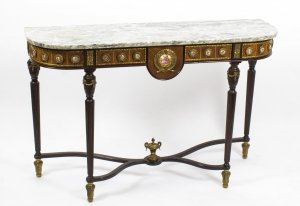 Vintage French Marble Top Console Table Sevres Porcelain & Ormolu Mounts 20th C | Ref. no. 08545 | Regent Antiques