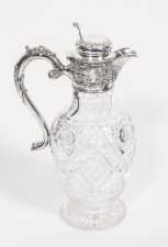 Edwardian Sterling Silver & Crystal Claret Jug | Antique Crystal & Silver Claret Jug | Ref. no. 08555 | Regent Antiques