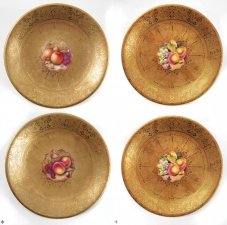Antique Set of 4 Royal Worcester Acid Gilt plates Mid 20th c | Ref. no. 08556 | Regent Antiques