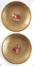 Antique Pair of Royal Worcester Acid Gilt plates Mid 20th c | Ref. no. 08556a | Regent Antiques