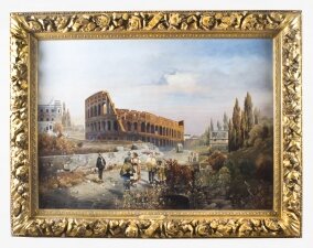 Antique Oil Painting François Gérard 1770 1837 of The Colosseum Circa 1820