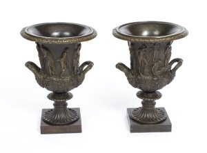 Antique Pair Grand Tour Borghese Bronze Campana Urns  19th C | Ref. no. 08586 | Regent Antiques
