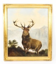 Antique Oil Painting Stag  by Edward Henry Windred  Signed and Dated 1915 | Ref. no. 08587a | Regent Antiques