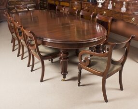 Antique Oval Extending Dining Table  C1870  & 10 Balloon Back Dining Chairs | Ref. no. 08592a | Regent Antiques