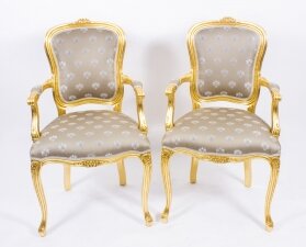 Superb Bespoke Pair French Louis Revival Giltwood Armchairs