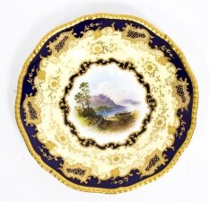 Antique Coalport Porcelain Plate Lake Menteith 1891 Kilchurn Castle