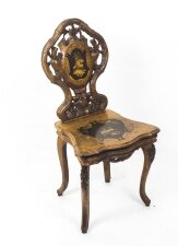 Antique Swiss Walnut Marquetry inlaid Musical Chair 19th C | Ref. no. 08616 | Regent Antiques