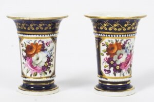 Antique Pair Royal Blue Regency English Spill vases early 19th C