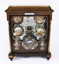 Antique Victorian Amboyna & Ebonised Pier Display Cabinet 19th C
