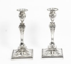 Pair Antique Edwardian Sterling Silver Candlesticks | Thomas Bradbury & Sons | Ref. no. 08641 | Regent Antiques