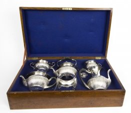 Antique English Edwardian Silver 5 Piece Tea Set | Walker & Hall 1908 | Ref. no. 08668 | Regent Antiques